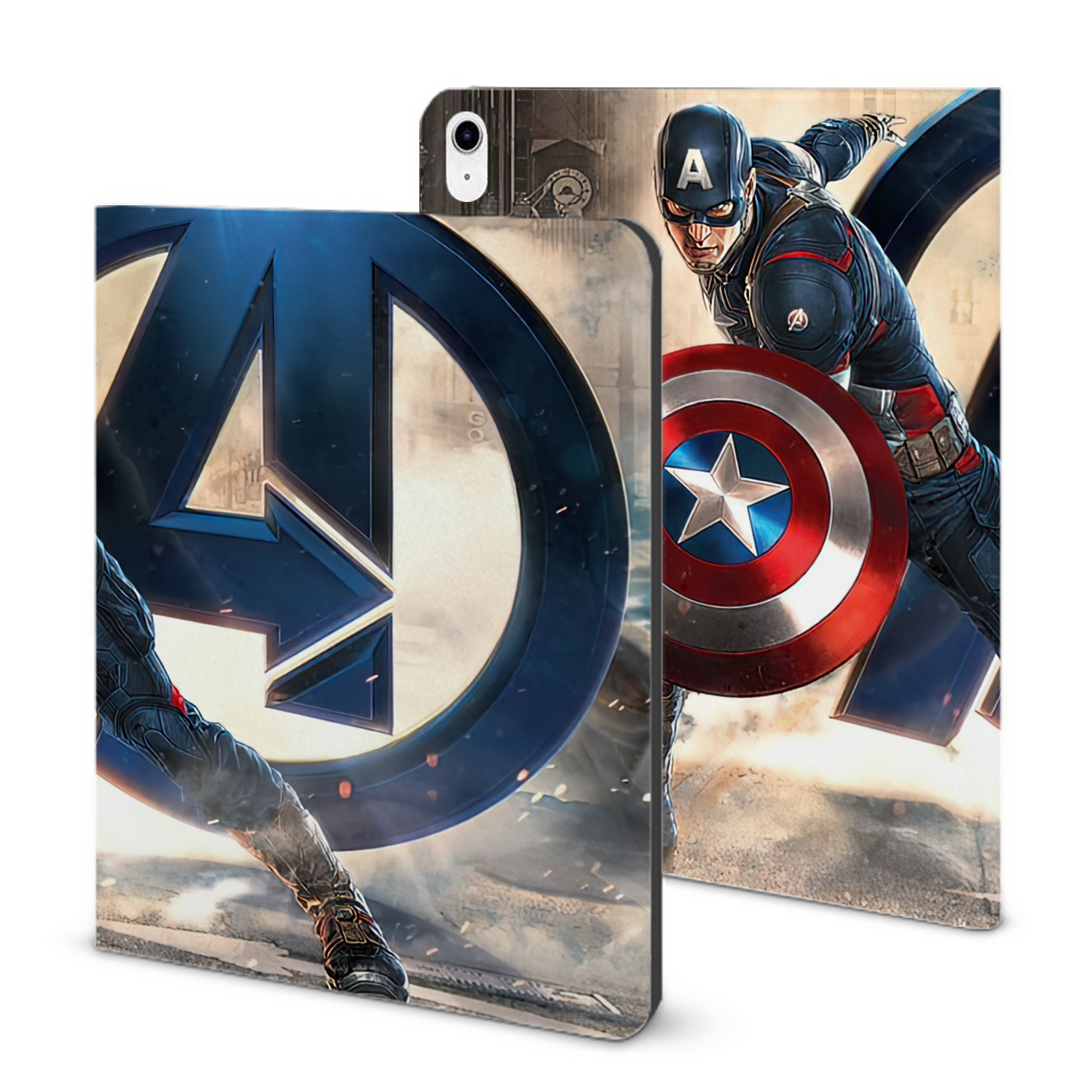（画像用） アベンジャーズ The Avengers IPad ケース ブック型 PUレザー TPU 耐衝撃 軽量 薄型 ペン収納なし 全面保護 IPad 各モデル対応